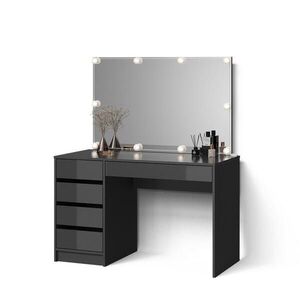 Livinity® TOALETNÝ STOLÍK Imola, antracitová, 120 cm so zrkadlom a LED svetelnou reťazou vyobraziť