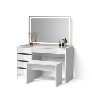 Livinity® TOALETNÝ STOLÍK Imola, biely, so zrkadlom LED a lavičkou vyobraziť