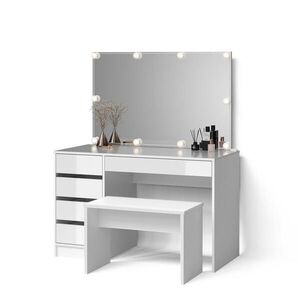 Livinity® TOALETNÝ STOLÍK Imola, biely, so zrkadlom, LED svetelnou reťazou a lavicou vyobraziť