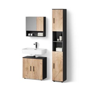 Livinity® SÚPRAVA KÚPEĽŇOVÉHO NÁBYTKU Ronco, Dub Goldkraft/antracitová, 3-dielna vyobraziť