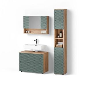Livinity® SÚPRAVA KÚPEĽŇOVÉHO NÁBYTKU Ronco, zelená/Dub Goldkraft, 3-dielna vyobraziť