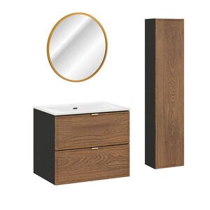 Petits-meubles KÚPEĽŇOVÝ NÁBYTOK 60cm Elena 2-dielna súprava Drevo a čierna farba vyobraziť