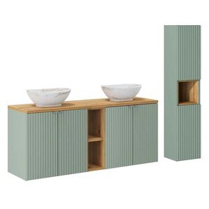 Petits-meubles DVOJITÉ UMÝVADLO 140.4cm Jade Zelená a drevo vyobraziť