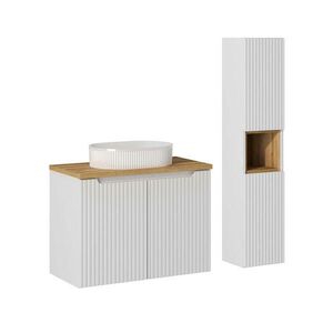 Petits-meubles KÚPEĽŇOVÝ NÁBYTOK 80cm Riva 2-dielna súprava Biela a drevo vyobraziť