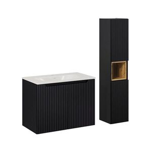 Petits-meubles KÚPEĽŇOVÝ NÁBYTOK 80cm Riva 2-dielna súprava Čierna vyobraziť