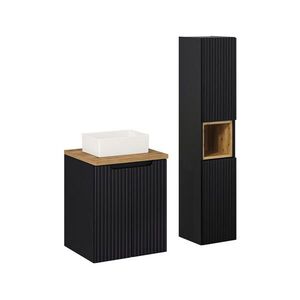 Petits-meubles KÚPEĽŇOVÝ NÁBYTOK 50cm Riva 2-dielna súprava Čierna a drevo vyobraziť