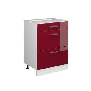 Vicco SPODNÁ SKRINKA R-Line Bordeaux vysoký lesk 60 cm so zásuvkami, bez pracovnej dosky vyobraziť