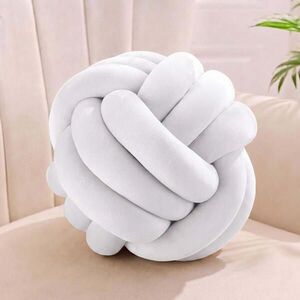 Relaxdays VANKÚŠ Béžový uzol 25 cm polyester vyobraziť