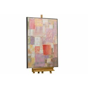 KUNSTLOFT RUČNE MAĽOVANÝ AKRYLOVÝ OBRAZ 83/123 cm, ružový/béžový, abstraktný geometrický motív vyobraziť