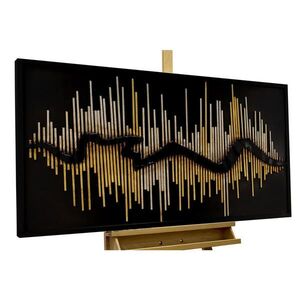 KUNSTLOFT KOVOVÝ OBRAZ 120/60 cm, dekoratívny motív, strieborno-zlatý vyobraziť