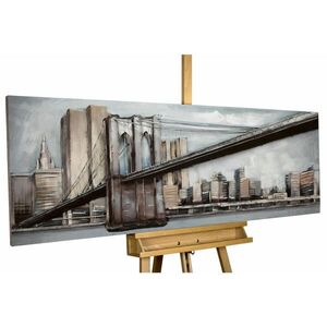 KUNSTLOFT KOVOVÝ OBRAZ 144/44 cm, dekoratívny motív, modro-sivý vyobraziť