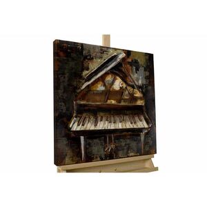 KUNSTLOFT KOVOVÝ OBRAZ 60/60 cm, hudobný motív, bielo-hnedý vyobraziť