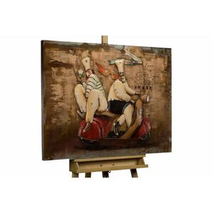 KUNSTLOFT KOVOVÝ OBRAZ 100/70 cm, dekoratívny motív, červeno-béžový vyobraziť