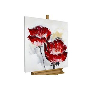 KUNSTLOFT RUČNE MAĽOVANÝ AKRYLOVÝ OBRAZ 80/80 cm, červený, prírodný a botanický motív vyobraziť