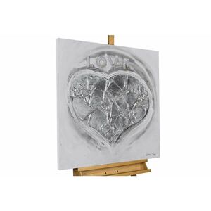 KUNSTLOFT RUČNE MAĽOVANÝ AKRYLOVÝ OBRAZ 80/80 cm, biely, abstraktný geometrický motív vyobraziť