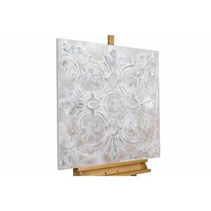 KUNSTLOFT RUČNE MAĽOVANÝ AKRYLOVÝ OBRAZ 80/80 cm, sivý, abstraktný geometrický motív vyobraziť