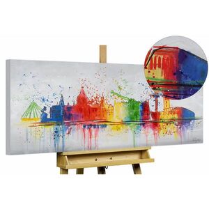 KUNSTLOFT RUČNE MAĽOVANÝ AKRYLOVÝ OBRAZ 120/60 cm, sivý, krajinný motív vyobraziť
