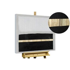 KUNSTLOFT RUČNE MAĽOVANÝ AKRYLOVÝ OBRAZ 80/80 cm, čierny, abstraktný geometrický motív vyobraziť