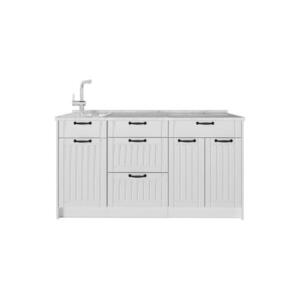 Vicco KUCHYNSKÝ BLOK Fame-Line, Biely vidiecky dom/biely, 150 cm, AP Marble vyobraziť