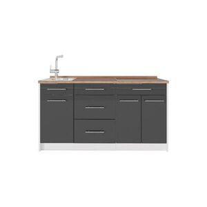 Vicco KUCHYNSKÝ BLOK Fame-Line, Antracit vysoký lesk/biely, 150 cm, AP Oak vyobraziť