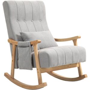 Redom HOJDACIE kreslo 65/90/98 cm s bedrovým vankúšom a bočným vreckom, polyester, Sivá vyobraziť