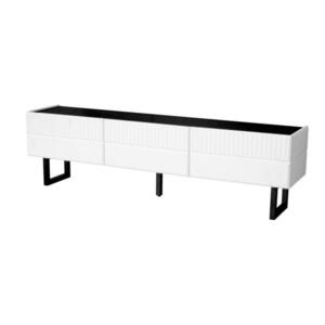 Redom SADA konferenčného stolíka a nízkej komody 170/35/47 + 110/50, 5/41 cm s úložným priestorom, MDF a drevotrieska, Čierna, Biela vyobraziť