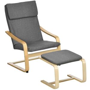 Redom RELAXAČNÉ kreslo s podnožkou 66, 5/80/99 cm s podrúčkami, opierkou hlavy a ľanovým poťahom, Sivá vyobraziť