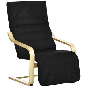 Redom RELAXAČNÉ kreslo 66, 5/94/100 cm s nastaviteľnou opierkou nôh, brezové drevo a polyester, Čierna vyobraziť