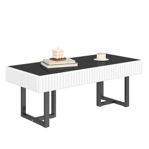 Redom KONFERENČNÝ stolík 110/50, 5/41 cm s vysokolesklou doskou a kovovou konštrukciou z MDF a drevotriesky, Čierna/Biela vyobraziť