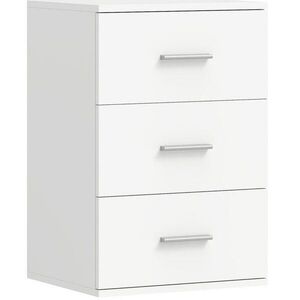 Redom NOČNÝ stolík 40/35/60 cm s 3 zásuvkami a melamínovým povrchom, Biela vyobraziť