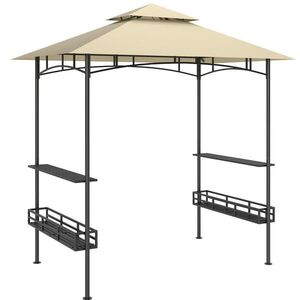 Redom PAVILÓN na gril 240/150/257 cm s dvojitou strechou, bočnými policami a UV ochranou, Béžová vyobraziť
