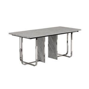 Redom JEDÁLENSKÝ stôl 180/80/75 cm pre 6–8 osôb so stabilnými kovovými nohami a MDF doskou, Sivá vyobraziť