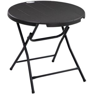 OKWISH ZÁHRADNÝ stôl 80/80/73 cm tmavosivý skladací zo steelu s doskou v dekore dreva vyobraziť