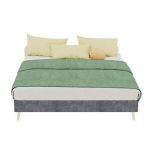 OKWISH POSTEĽ 140/200 cm sivá s geometrickým čelom z látky a kovu vyobraziť