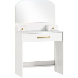 OKWISH TOALETNÝ stolík 80/40/135 cm biely z dreva so zrkadlom a 3 zásuvkami vyobraziť