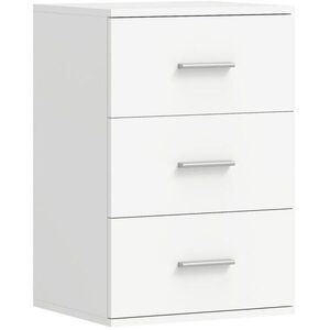 OKWISH NOČNÝ stolík 40/35/60 cm biely s 3 zásuvkami z MDF vyobraziť