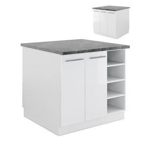 Vicco KUCHYNSKÝ OSTROVČEK Fame-Line Biela vysoký lesk/biela 90 cm bez pracovnej dosky vyobraziť