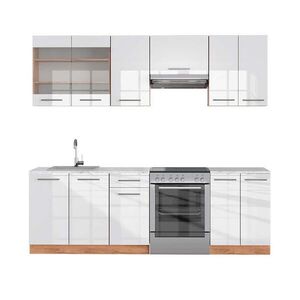 Vicco KUCHYNSKÝ KÚT Fame-Line Biely vysoký lesk/dub Goldkraft 240 cm , AP Marble vyobraziť