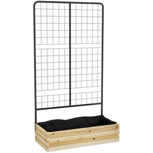 Modfu VYVÝŠENÁ posteľ z dreva 80x38x145 cm prírodná s mrežou na popínavé rastliny a drenážou vyobraziť