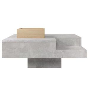SHOPENTRA KONFERENČNÝ stolík betónový vzhľad 72x72x30 cm s úložným priestorom vyobraziť