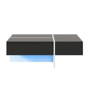 SHOPENTRA KONFERENČNÝ stolík čiernobiely 100x50x34, 5 cm s LED vyobraziť