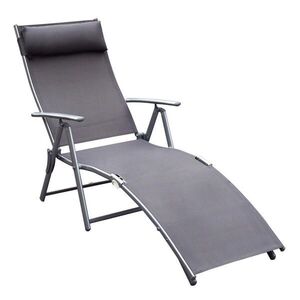 Modfu ZÁHRADNÉ ležadlo z kovu 63, 5x137x100, 5 cm sivé skladacie so 7-polohovým operadlom vyobraziť