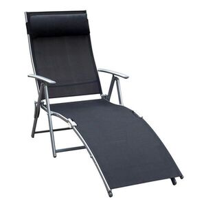Modfu SKLADACIE záhradné lehátko z kovu 137x63, 5x100, 5 cm čierne s 5-stupňovým nastavením a priedušným textilénom vyobraziť