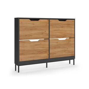 Vicco SKLÁPAČ TOPÁNOK Luca, antracitová/Dub Goldkraft, 116 x 88.5 cm s 2x2 sklopnými priehradkami vyobraziť
