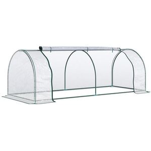 Modfu SKLENÍK z ocele a plastu 250x100x80 cm transparentný s rolovacím vstupom a stabilným rámom vyobraziť