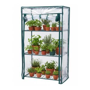Relaxdays SKLENÍK Zelený Transparentný PVC fólia 80x46x24 cm 1 ks vyobraziť