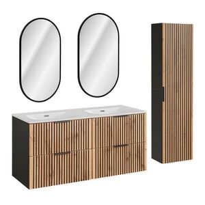 Petits-meubles KÚPEĽŇOVÝ NÁBYTOK 120.4cm Gaia 2-dielna súprava Dubové drevo a čierna farba vyobraziť