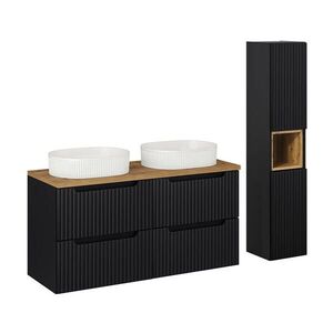 Petits-meubles KÚPEĽŇOVÝ NÁBYTOK 120.4cm Riva 2-dielna súprava Čierna a drevo vyobraziť