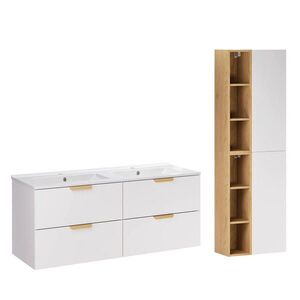 Petits-meubles KÚPEĽŇOVÝ NÁBYTOK 121cm Oria 2-dielna súprava Biela vyobraziť