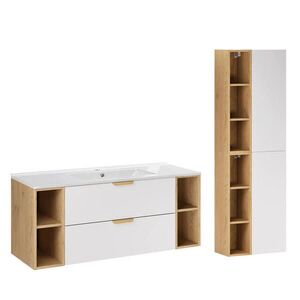 Petits-meubles KÚPEĽŇOVÝ NÁBYTOK 121cm Oria 2-dielna súprava Biela vyobraziť